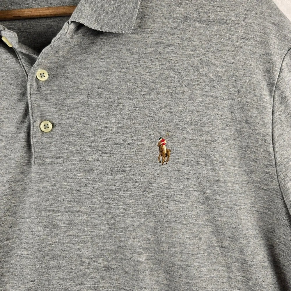 Polo Ralph Lauren Mens Classic‎ Fit Polo Shirt Gray Collared Short Sleeve XL